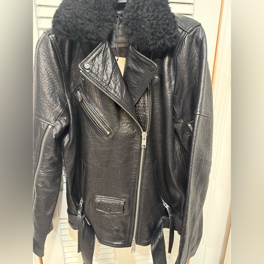 AllSaints Vendra women leather biker jacket - Picture 5 of 10